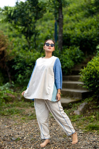 Multicolour Khadi Color-Blocked Co-ord Set