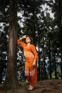 Rust Linen Cording Co-ord Set